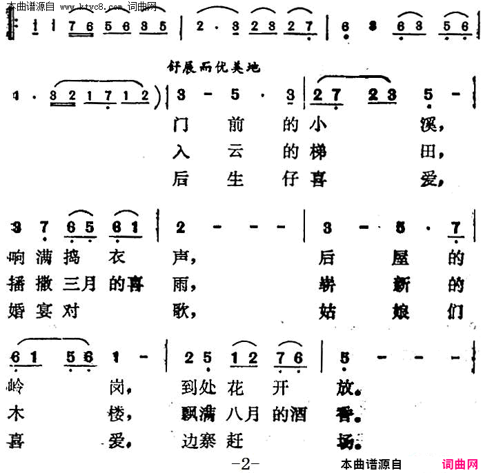 我的故乡，在南方简谱