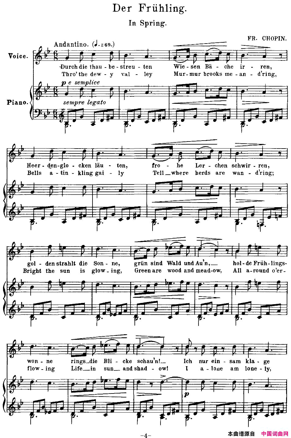 Chopin_17PolishSongsOp.74，No.2DerFruhling.InSpring.钢琴伴奏谱Chopin_17_Polish_Songs_Op.74，No.2Der_Fruhlin