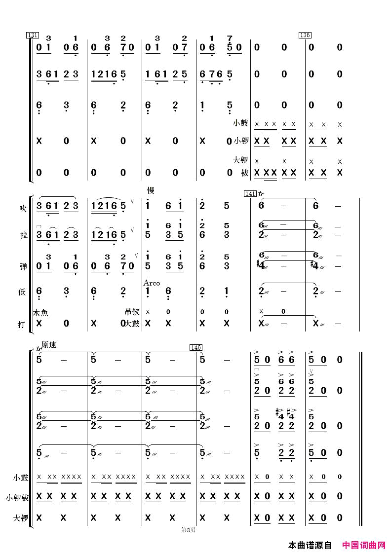 花灯锣鼓闹新春民乐合奏_新版简谱