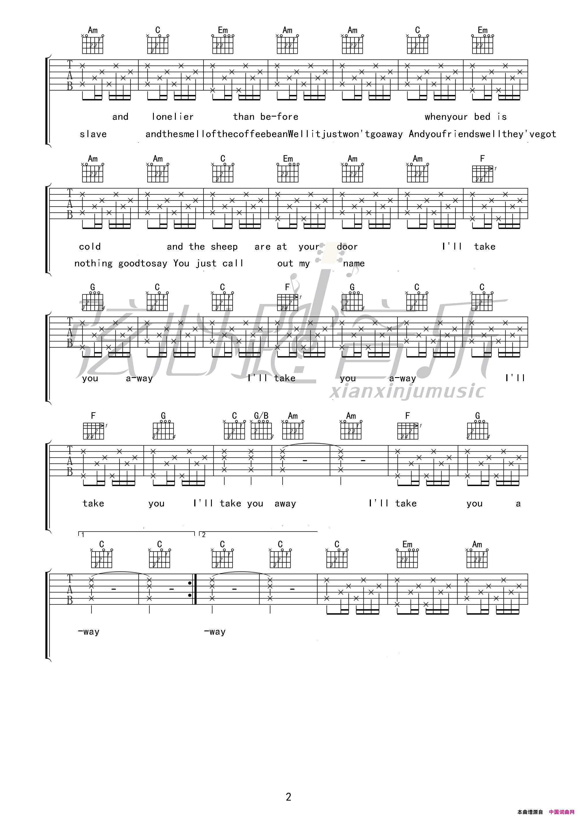 Takeyouaway简谱_Angus_Julia演唱