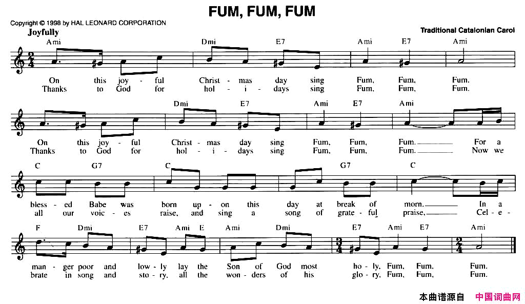 FUM,FUM,FUM简谱