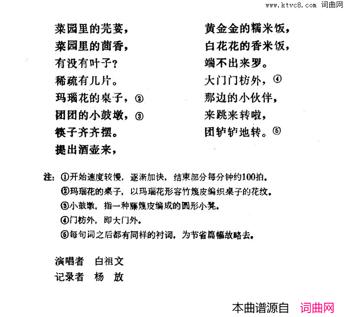 那边的小伙伴红河县彝族民歌简谱_白祖文演唱