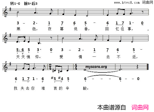 爱情是蓝色的[法]线简谱对照版简谱