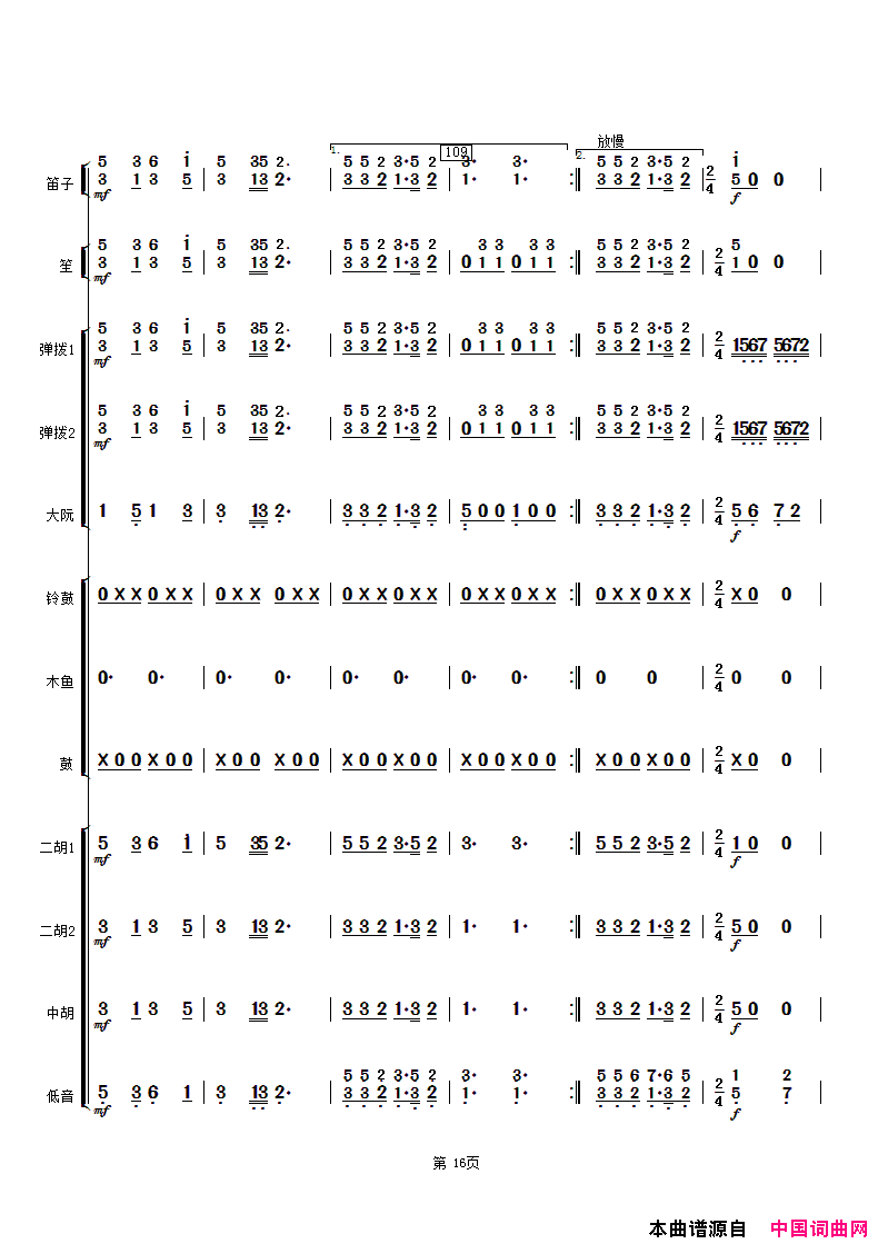 合奏_锡惠晨早_总谱16、17页简谱