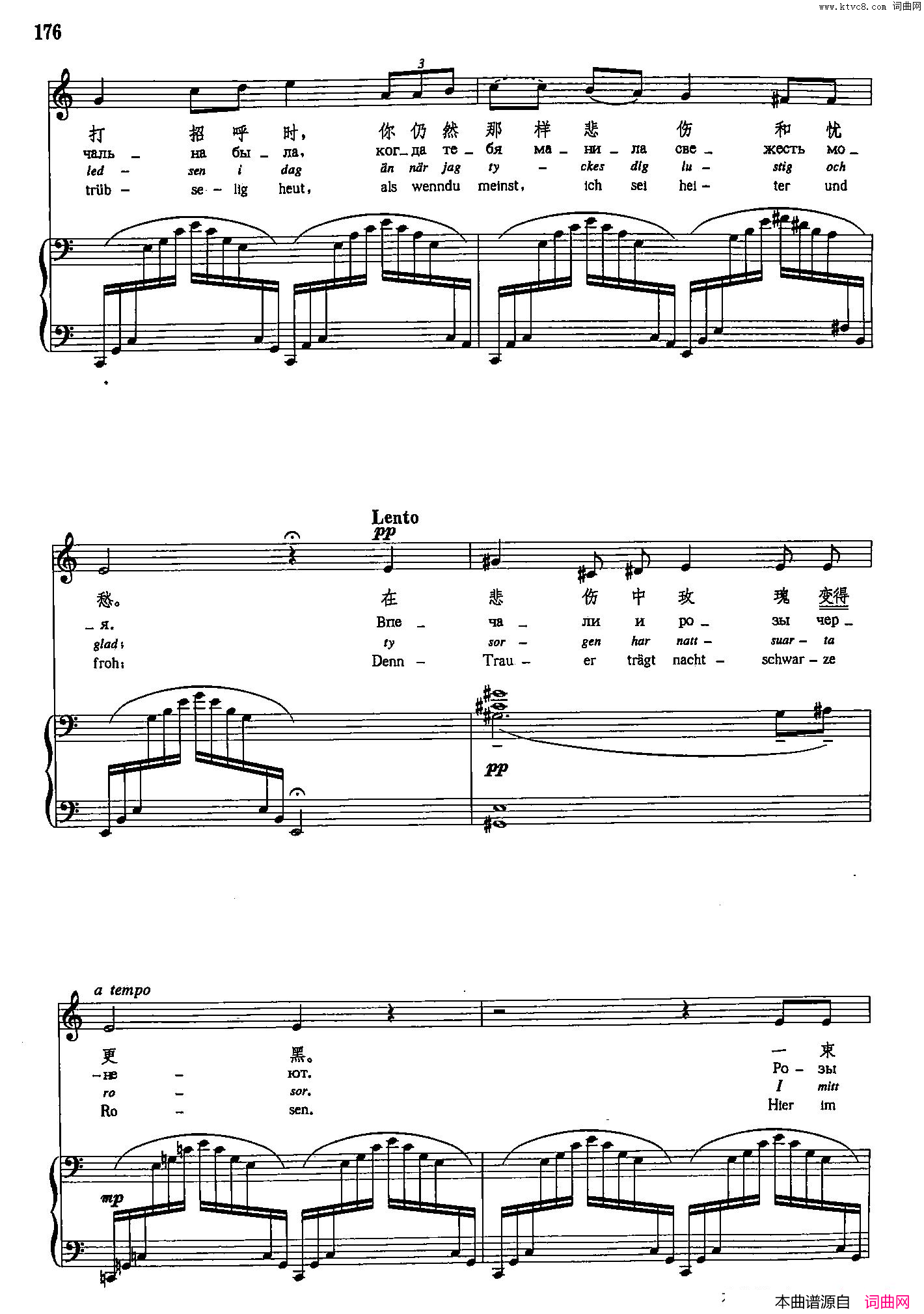 黑色的玫瑰声乐教学曲库5_40正谱简谱