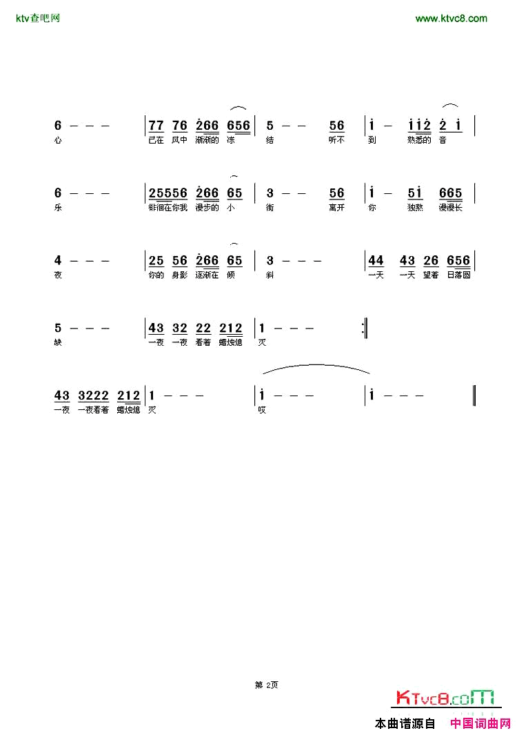 断翅的蝴蝶简谱简谱_白杨演唱_PK鱼、白杨词曲