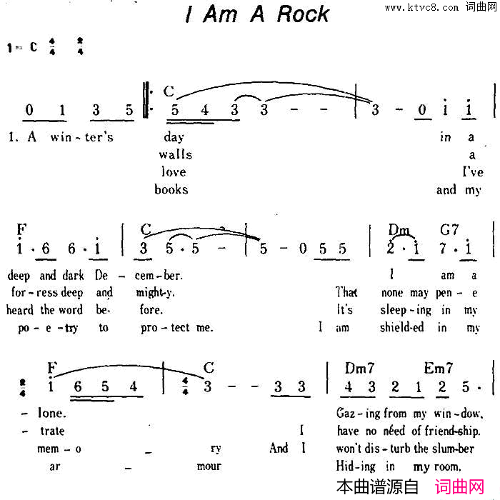 【美】IAmARock我是一块岩石简谱