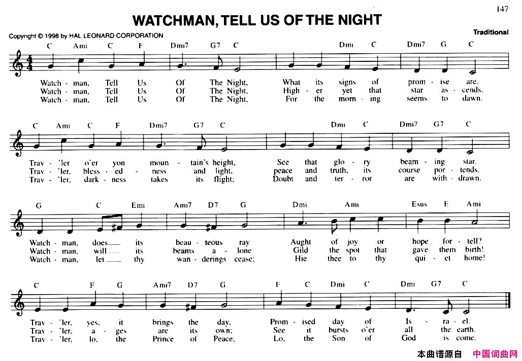 WATCHMAN,TELLUSOFTHENIGHT简谱