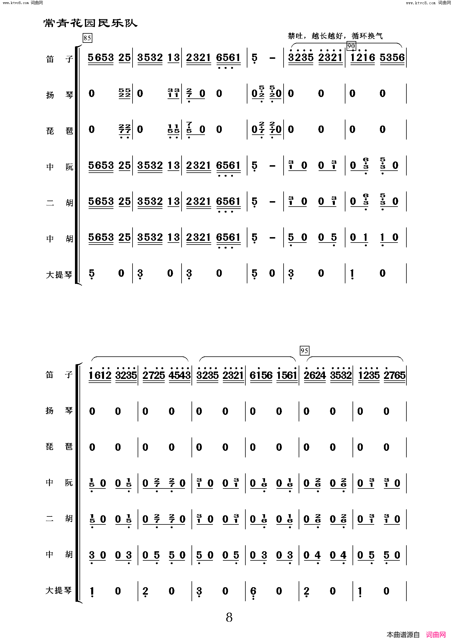 采茶舞曲民乐合奏简谱