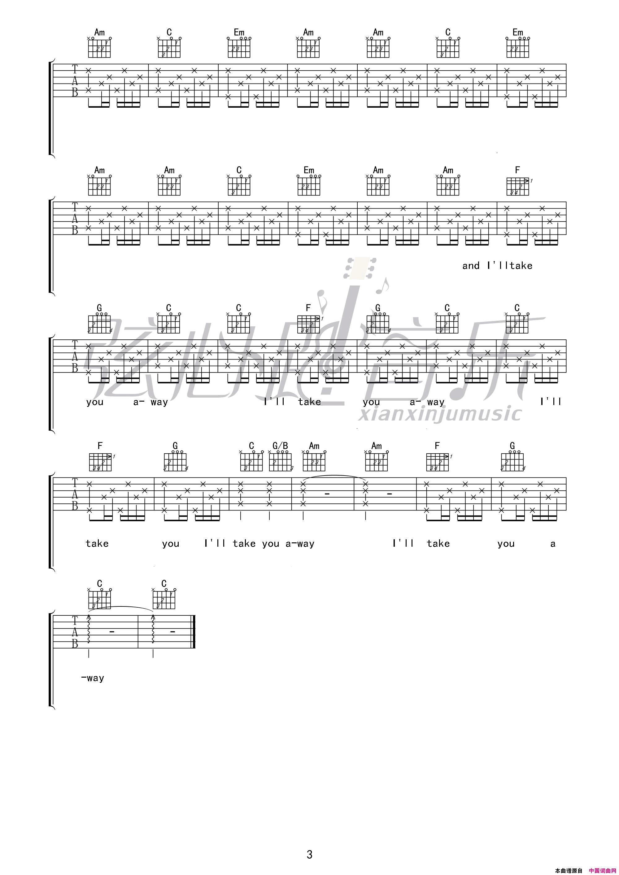 Takeyouaway简谱_Angus_Julia演唱