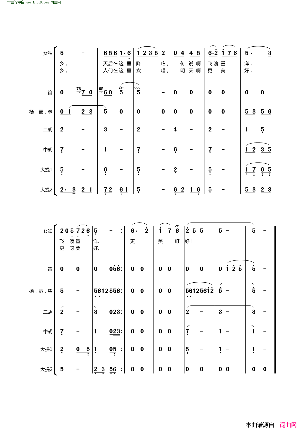 妈祖故乡简谱_黄丽琼演唱_杜建军/张立明词曲