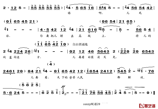 看天下劳苦人民都解放简谱_歌剧_洪湖卫队_选曲