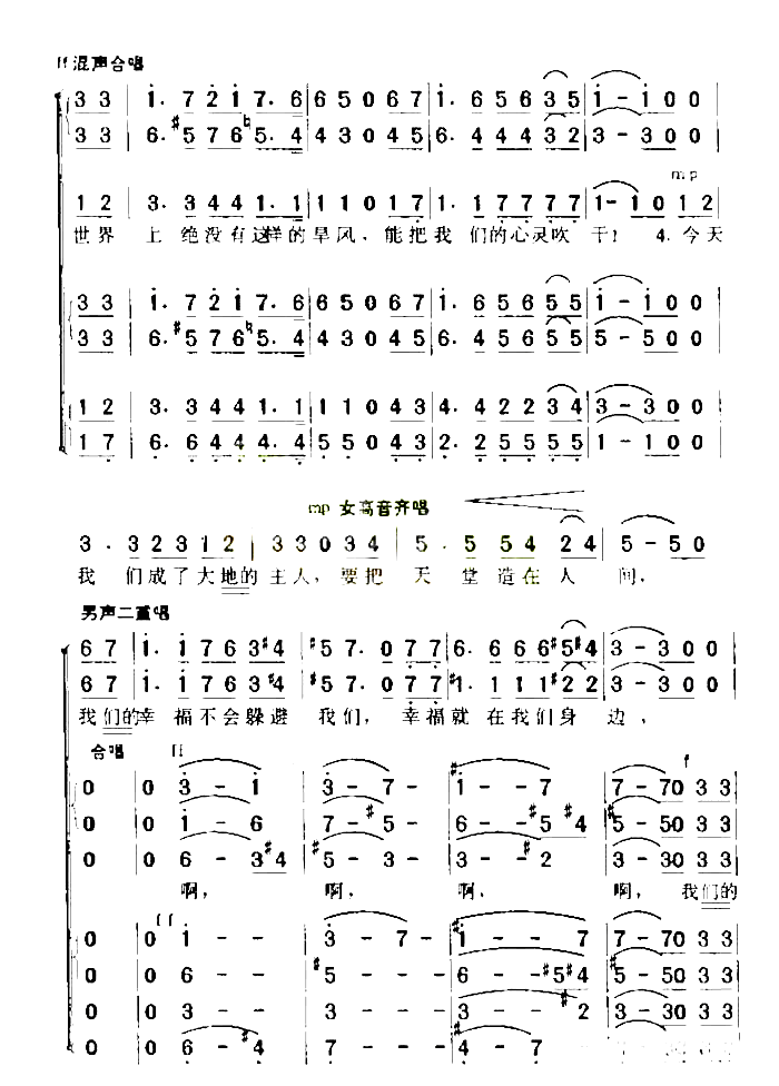 歌唱幸福简谱