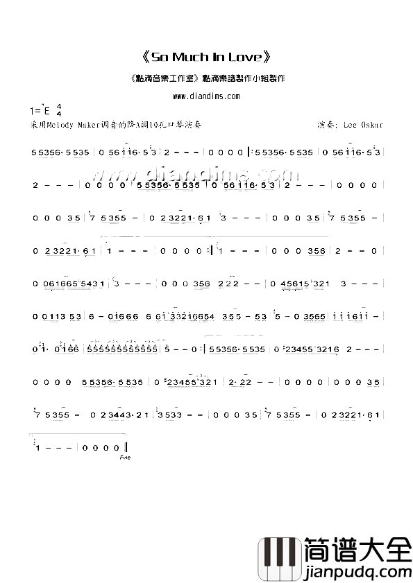 SoMuchInLove简谱