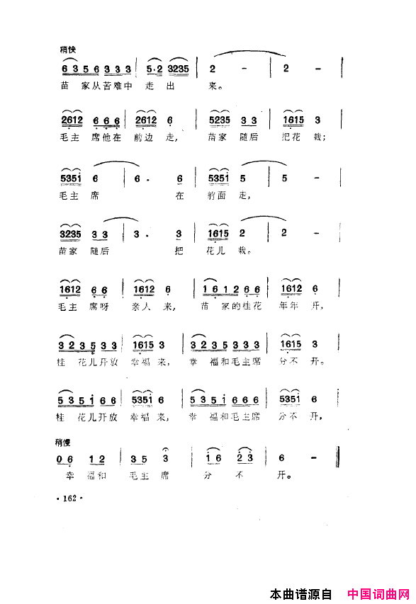 毛泽东之歌_红太阳歌曲集151_200简谱