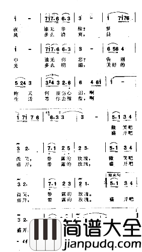 代露的玫瑰简谱