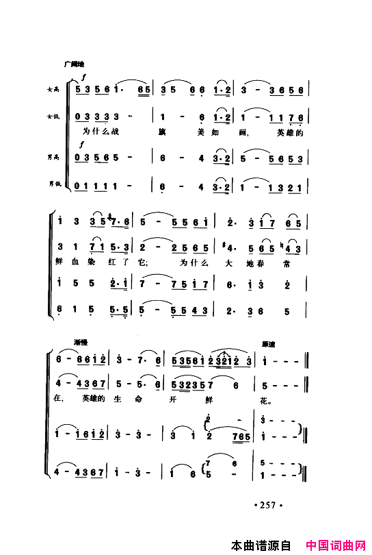 颂歌献给伟大的党歌曲集251_300简谱