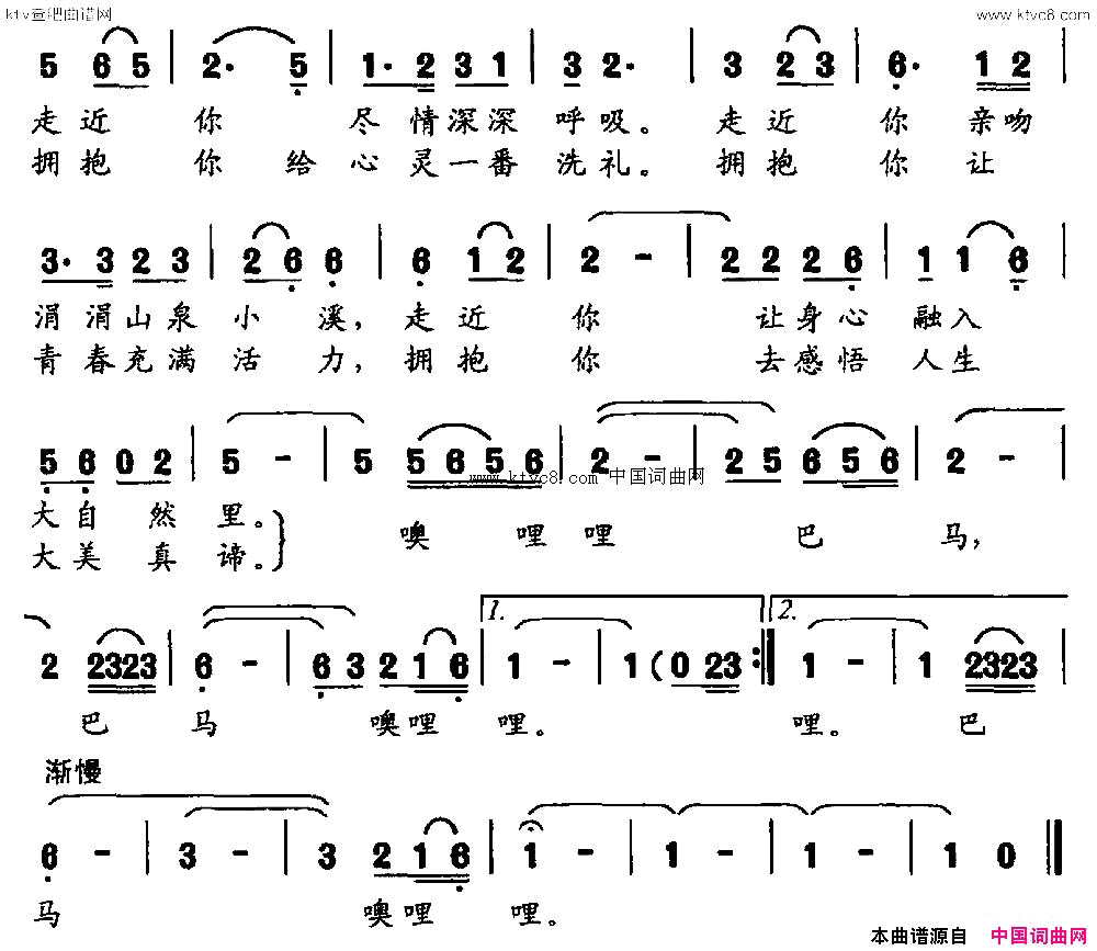 神奇的巴马独唱简谱