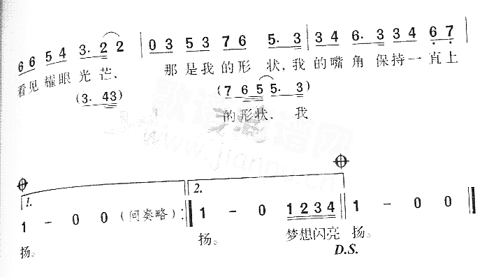 闪亮亮简谱_张含韵演唱