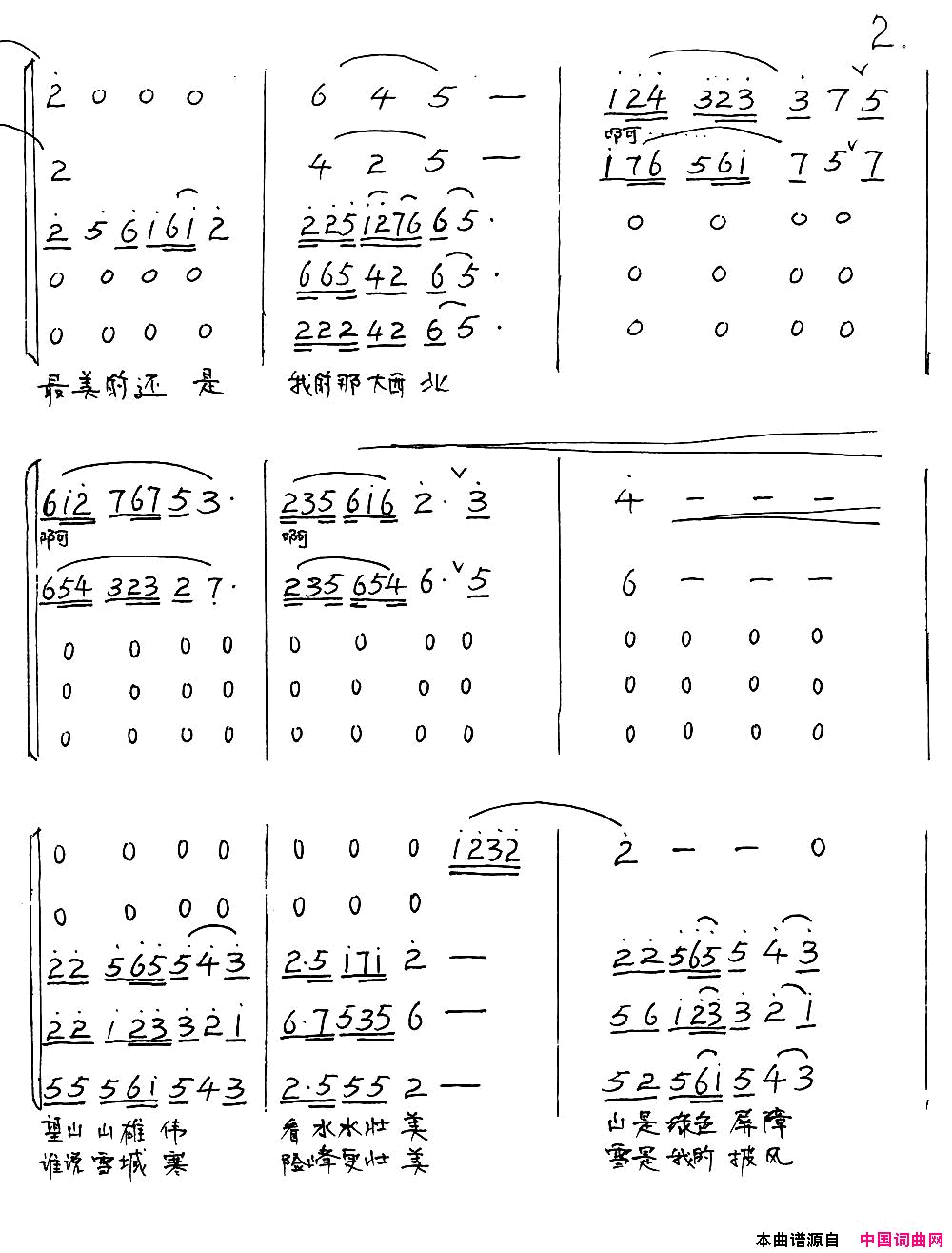 守卫大西北简谱_张永君演唱_刘顶柱/李杰、李赫词曲