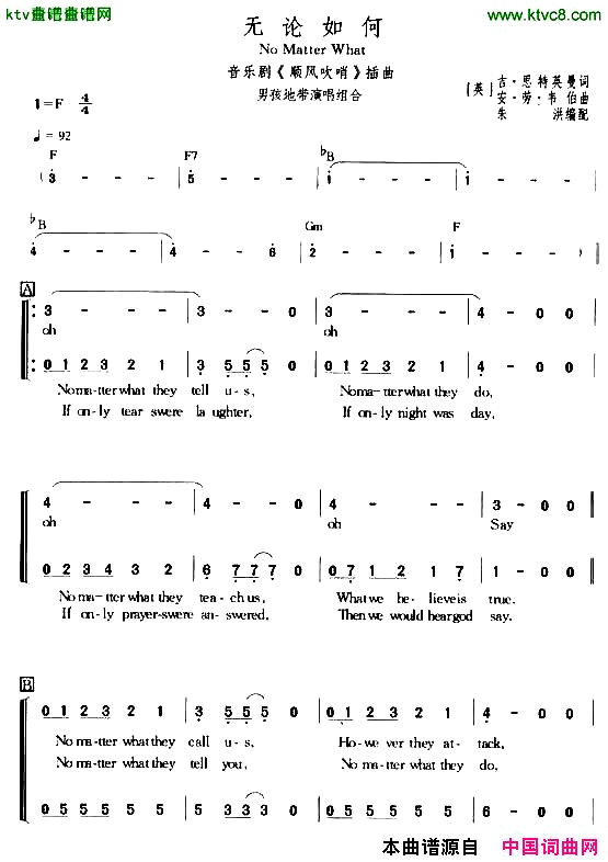 NOMatterWhat无论如何[英]简谱
