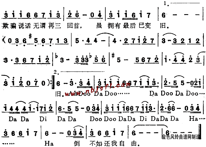 回首粤语简谱_李克勤演唱