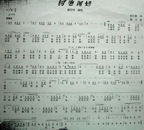 阿爸阿妈__可听简谱