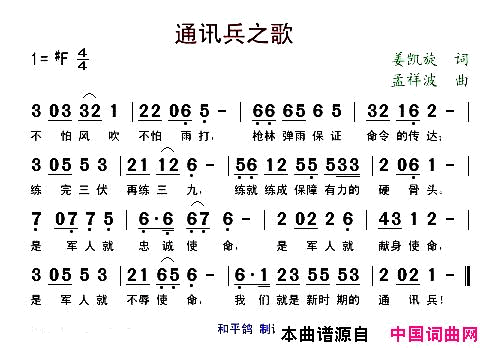 通讯兵之歌简谱