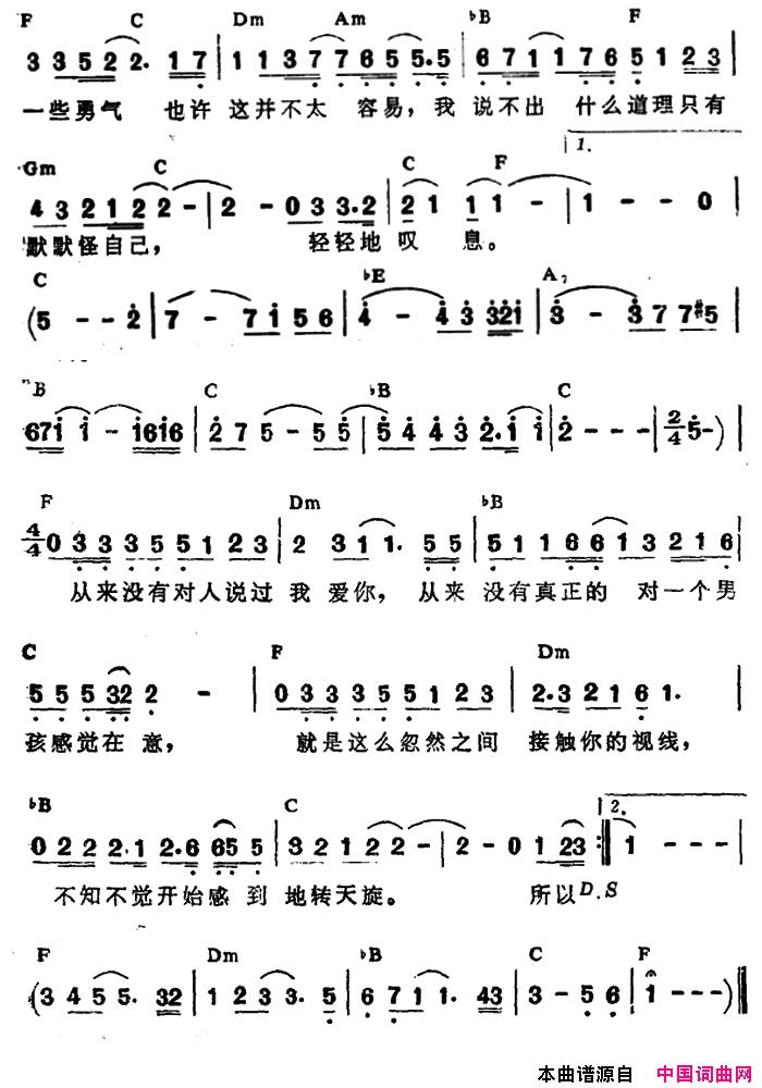 轻轻地叹息带和弦简谱_周冰倩演唱_陈百强/徐嘉良词曲