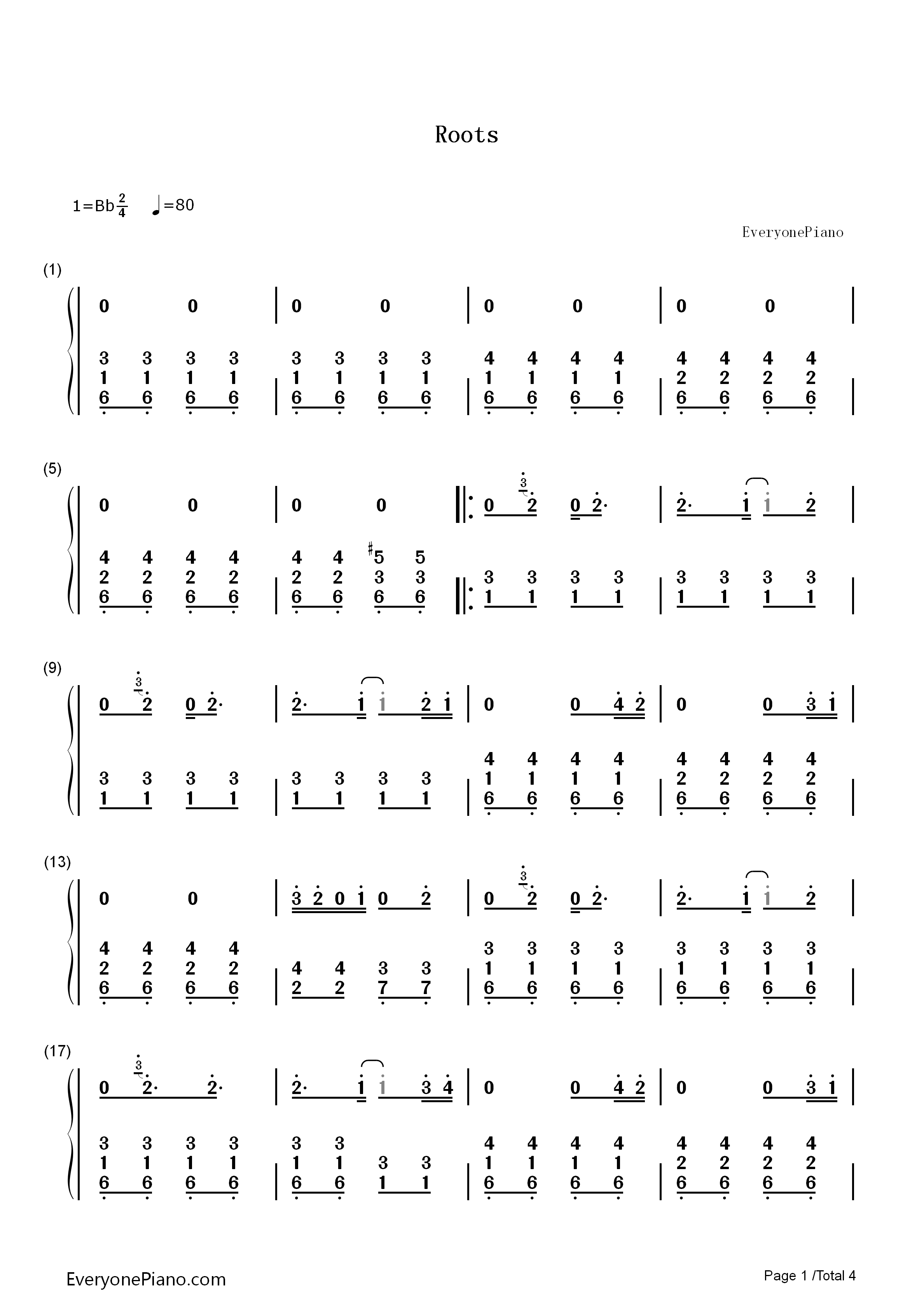 Roots钢琴简谱_Imagine_Dragons演唱