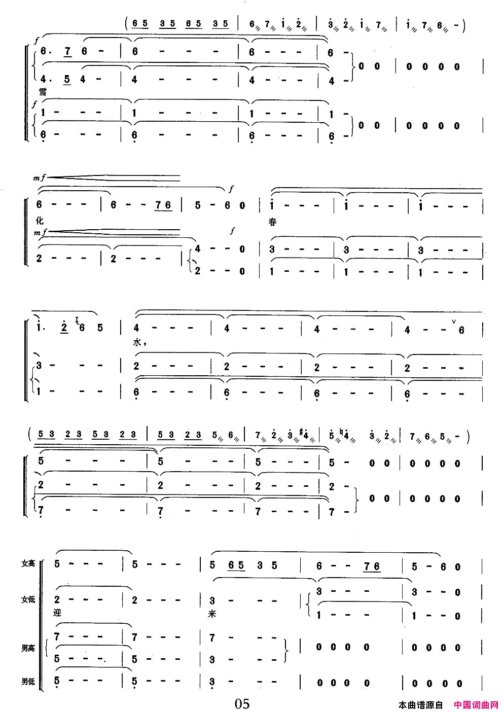 迎来春色换人间交响音乐_智取威虎山_选曲简谱