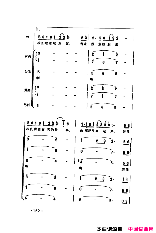 颂歌献给伟大的党歌曲集151_200简谱