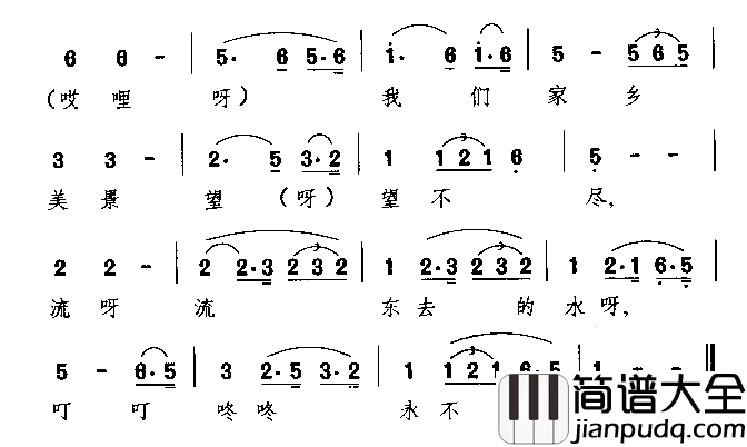 诺得尔江边朝鲜族民歌简谱