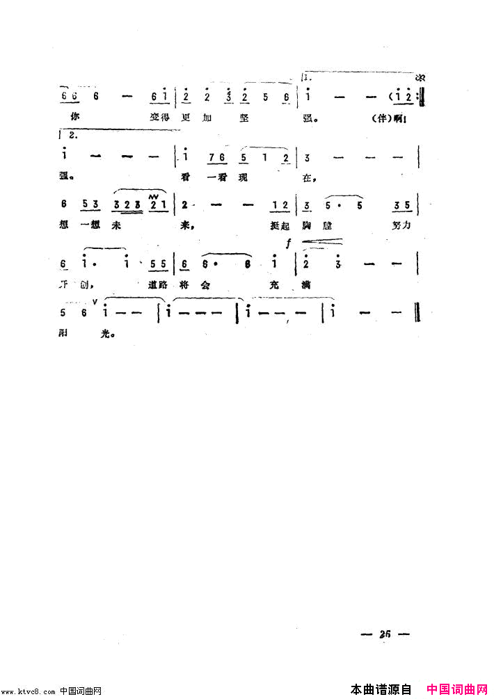 道路简谱_张伟进演唱_郭峰/郭峰词曲