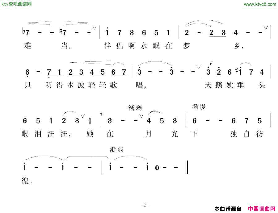 [法国]天鹅选自组曲_动物狂欢节_简谱