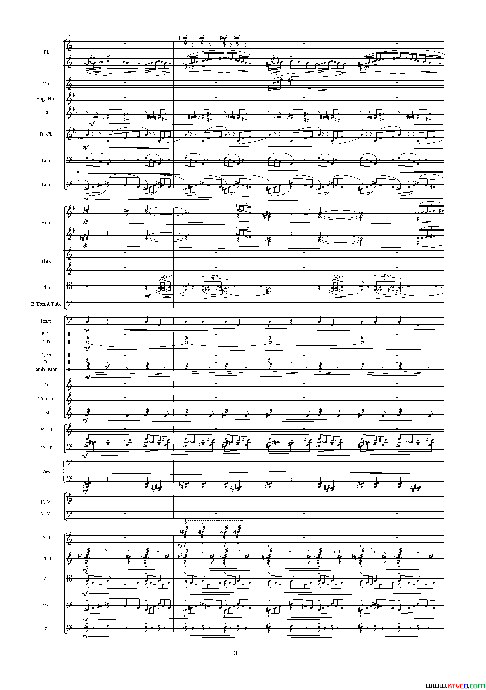 中山颂_中山颂·交响组曲_之七交响乐队总谱简谱