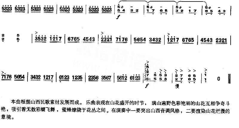 山花盛开的时候[简谱版]独奏共4张简谱