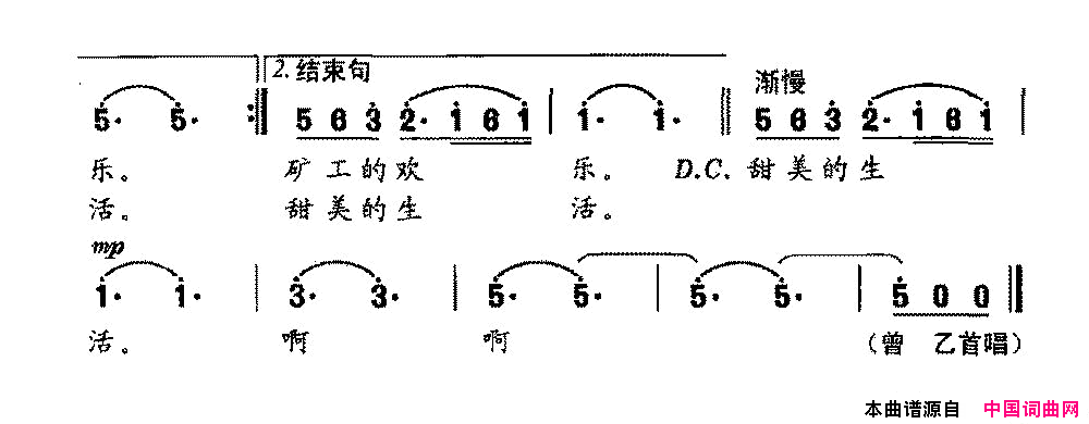 月光下的矿山新城简谱_曾乙演唱_张枚同/张枚同词曲