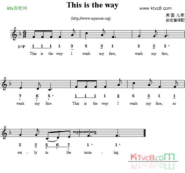 Thisistheway线简谱混排版、英文儿歌简谱