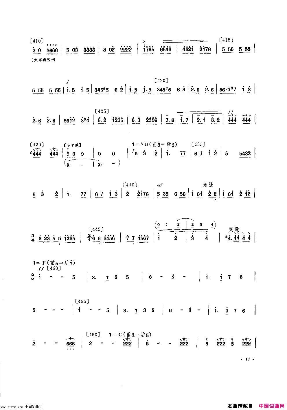 前沿小八路舞蹈音乐简谱