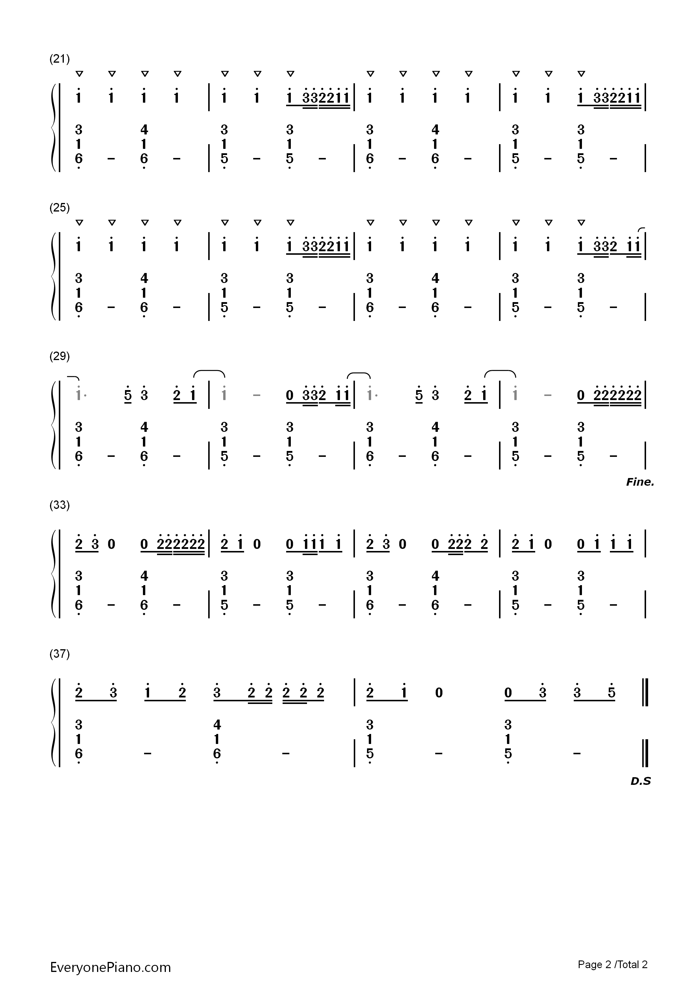 Work_From_Home钢琴简谱_Fifth_Harmony演唱