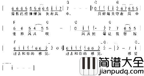 她的背影－王杰*简谱