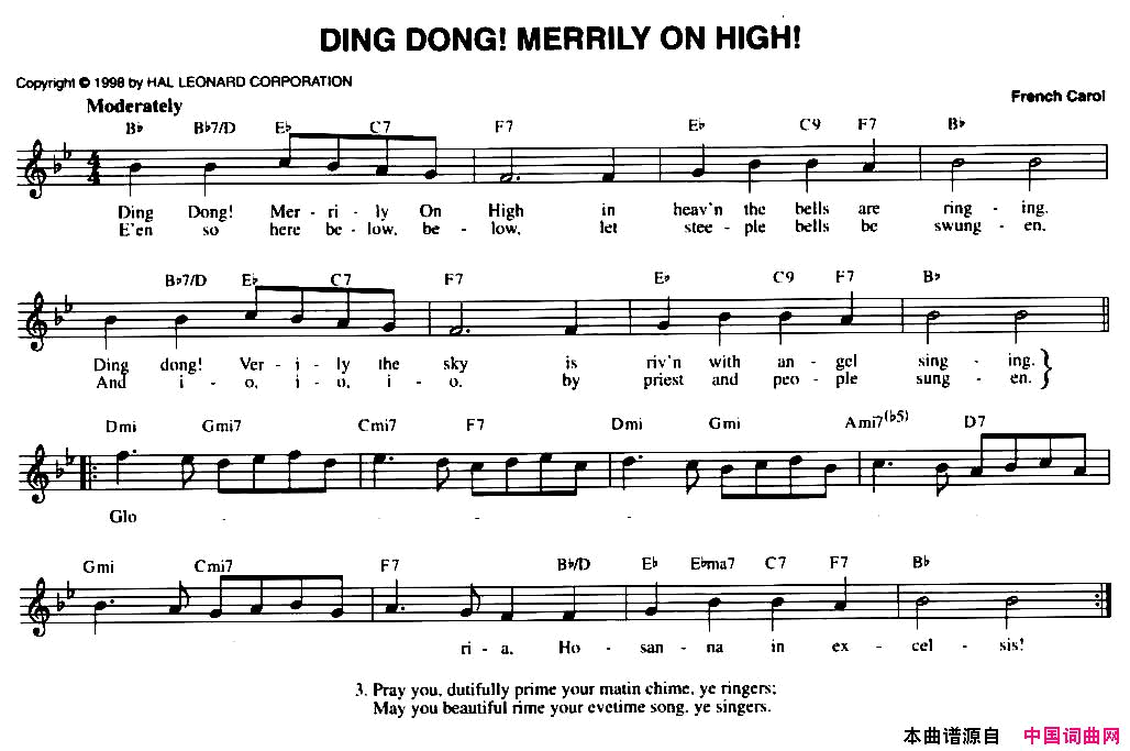 THEULTIMATECHRISTMASFAKEBOOK：47.DINGDONG!MERRILYONHIGH!简谱