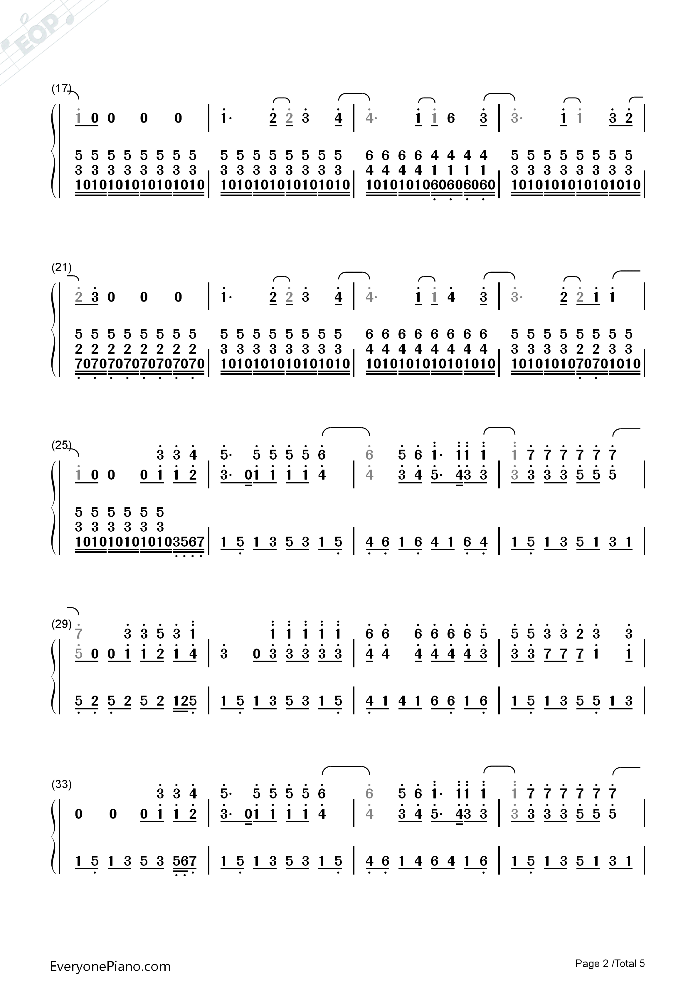 Try_Everything钢琴简谱_Shakira演唱