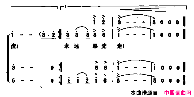 怒江奔流合唱简谱