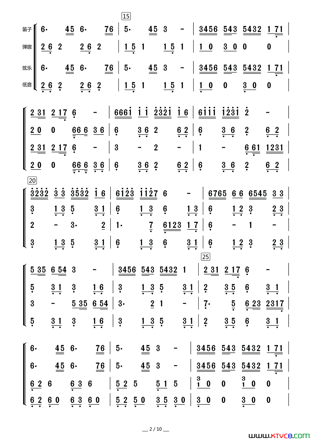 西部民歌组曲总谱简谱