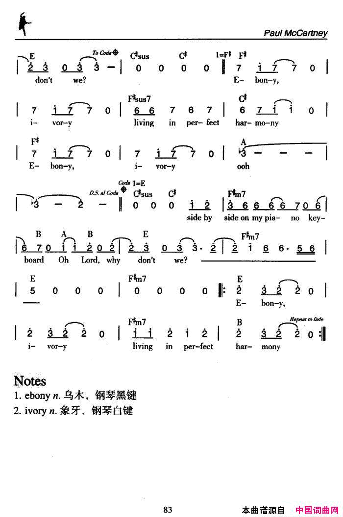 Ebonya_ndIvory黑白琴键简谱