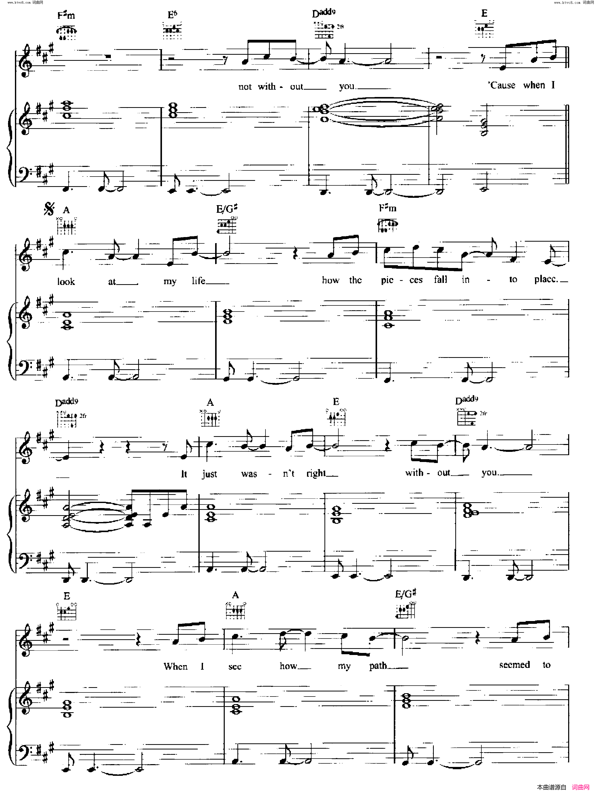 Written_In_The_Stars歌曲_人声吉他钢琴谱简谱