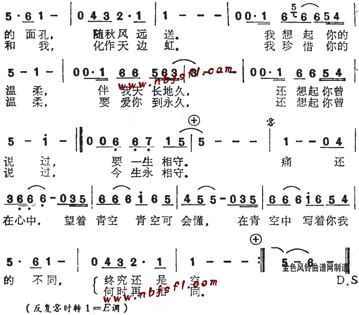 问青空粤语简谱_黄凯芹演唱