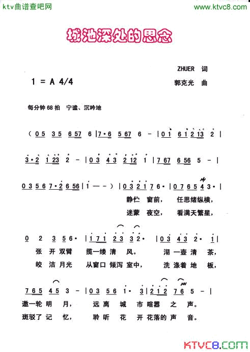 城池深处的思念简谱